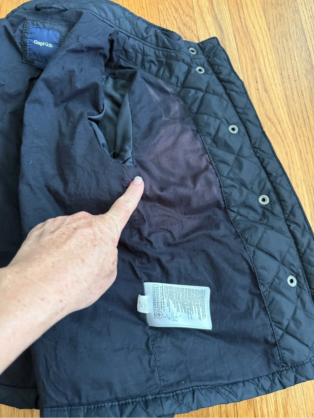 GAP blue quilted warm winter jacket M 8
